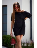 Black oversize dress with a neckline on the back 3380 - Online store - Boutique